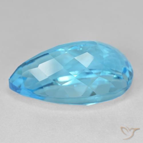 Topaze Bleu Suisse naturelle En forme de poire, 28.62 ct, VS
