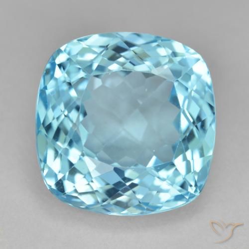 21.60ct Naturel Bleu Suisse Topaze, Coussin, VS