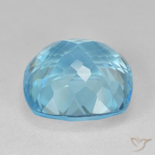 Topaze Bleu Suisse naturelle Coussin, 21.60 ct, VS