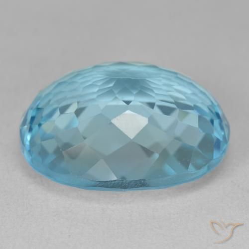 Topaze Bleu Suisse naturelle ovale, 23.45 ct, VVS-VS