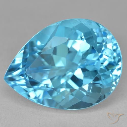 Topaze Bleu Suisse naturelle En forme de poire, 25.31 ct, VVS-VS