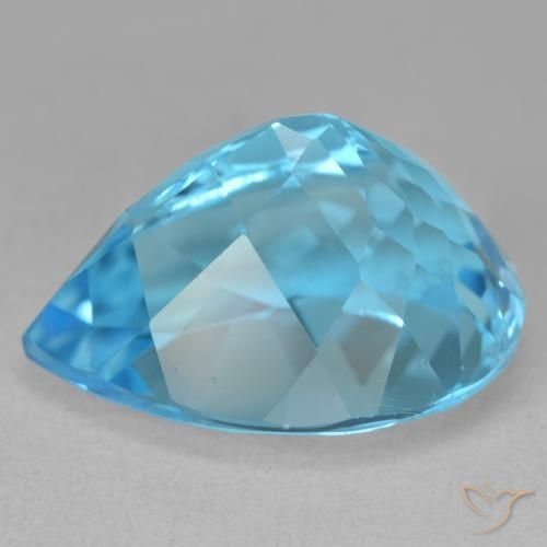 Topaze Bleu Suisse naturelle En forme de poire, 25.31 ct, VVS-VS