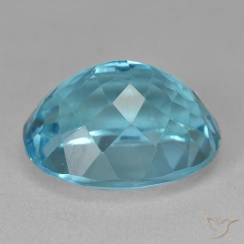 Topaze Bleu Suisse naturelle ovale, 21.53 ct, VVS-VS