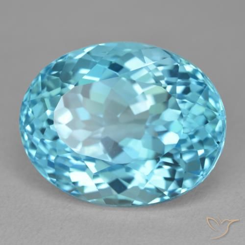 Topaze Bleu Suisse naturelle ovale, 23.52 ct, VVS