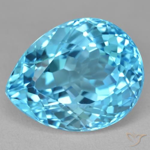 27.19ct Naturel Bleu Suisse Topaze, En forme de poire, VVS