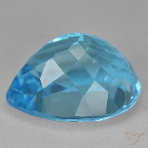 Topaze Bleu Suisse naturelle En forme de poire, 27.19 ct, VVS