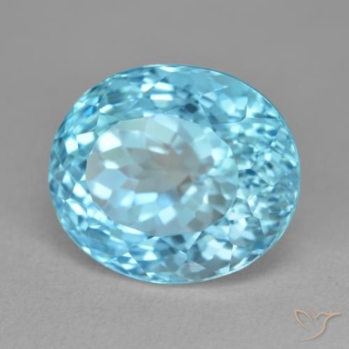 Topaze Bleu Suisse naturelle ovale, 21.10 ct, VVS