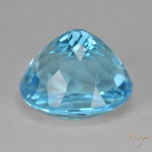 Topaze Bleu Suisse naturelle ovale, 21.10 ct, VVS