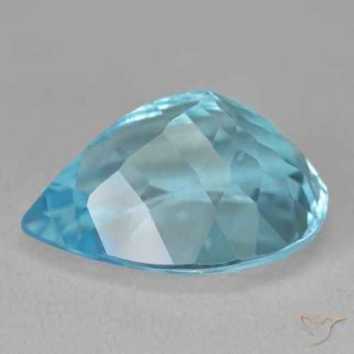 Topaze Bleu Suisse naturelle En forme de poire, 20.41 ct, VVS-VS