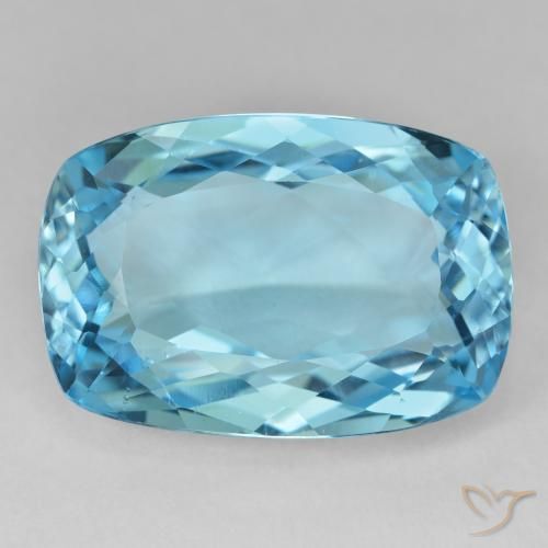 27.29ct Naturel Bleu Suisse Topaze, Coussin, VVS