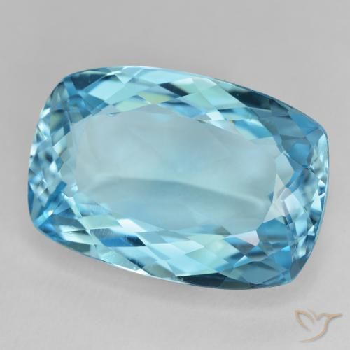 Topaze Bleu Suisse naturelle Coussin, 27.29 ct, VVS