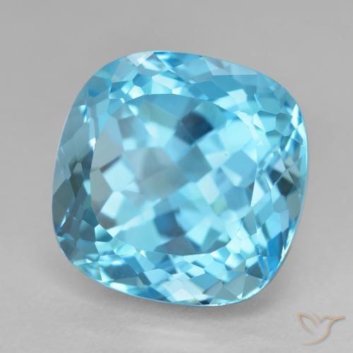 Topaze Bleu Suisse naturelle Coussin, 20.98 ct, VVS