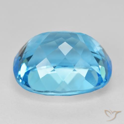 Topaze Bleu Suisse naturelle Coussin, 26.00 ct, VVS