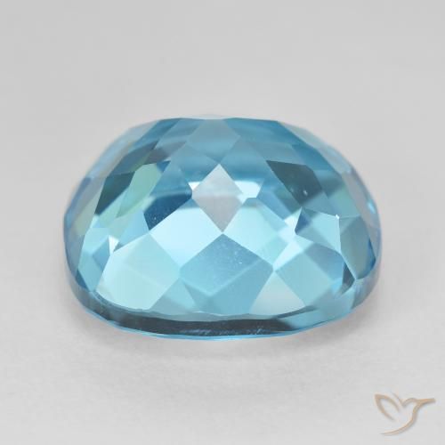 Topaze Bleu Suisse naturelle Coussin, 21.83 ct, VVS-VS