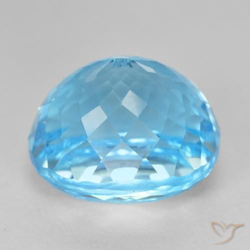 Topaze Bleu Suisse naturelle ovale, 22.74 ct, VVS-VS