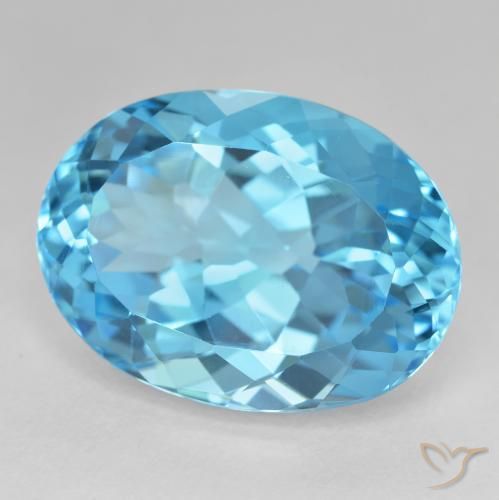 Topaze Bleu Suisse naturelle ovale, 27.52 ct, VVS-VS