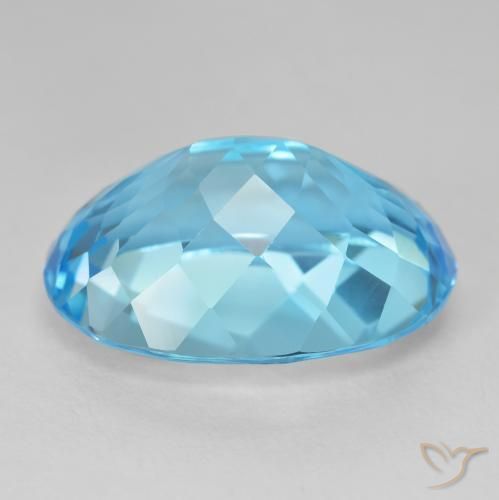 Topaze Bleu Suisse naturelle ovale, 27.52 ct, VVS-VS