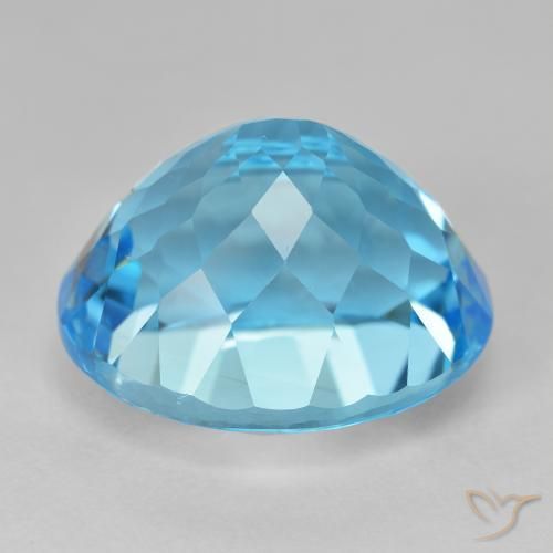 Topaze Bleu Suisse naturelle ovale, 21.10 ct, VVS-VS