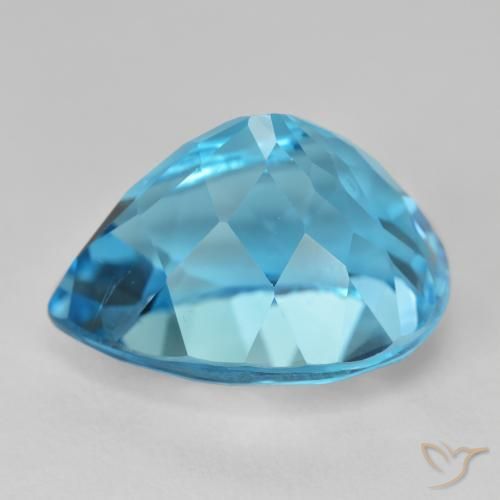 Topaze Bleu Suisse naturelle En forme de poire, 23.23 ct, VVS-VS