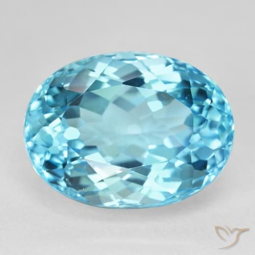 Topaze Bleu Suisse naturelle Coupe ovale, 25.84 ct, VVS-VS