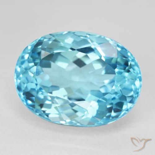 Topaze Bleu Suisse naturelle Coupe ovale, 25.84 ct, VVS-VS