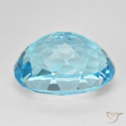 Topaze Bleu Suisse naturelle Coupe ovale, 25.84 ct, VVS-VS