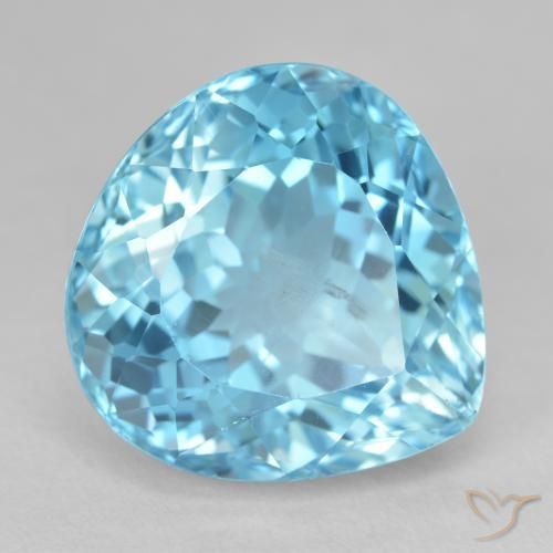 25.68ct Naturel Bleu Yale Topaze, En forme de poire, VS