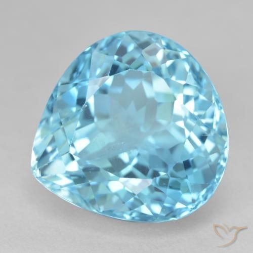 Topaze Bleu Yale naturelle En forme de poire, 25.68 ct, VS