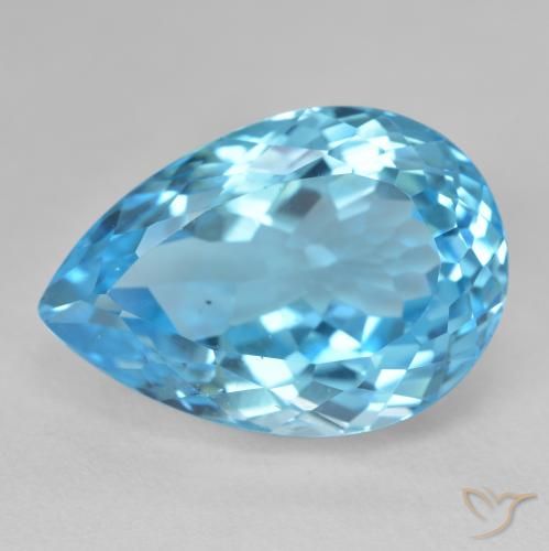27.17ct Naturel Bleu Suisse Topaze, En forme de poire, VS
