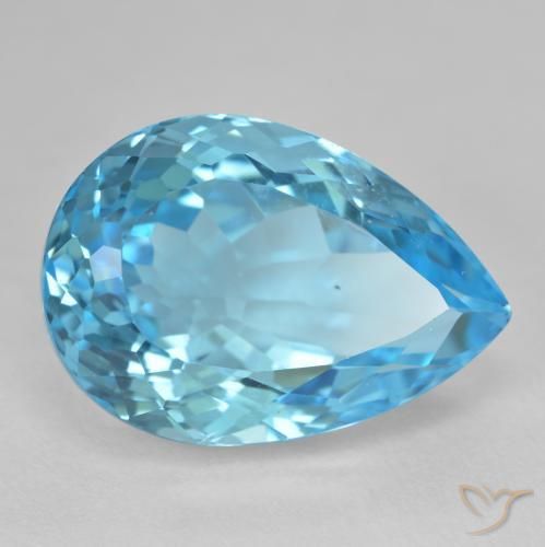 Topaze Bleu Suisse naturelle En forme de poire, 27.17 ct, VS