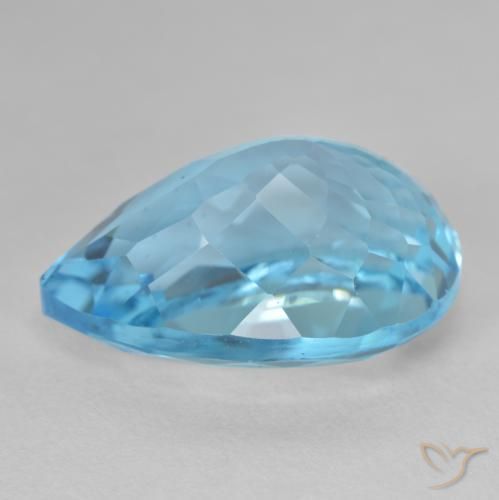 Topaze Bleu Suisse naturelle En forme de poire, 27.17 ct, VS