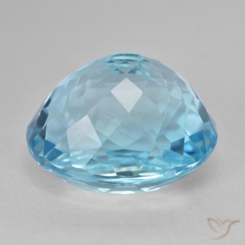Topaze Bleu verdâtre léger naturelle ovale, 26.66 ct, VS