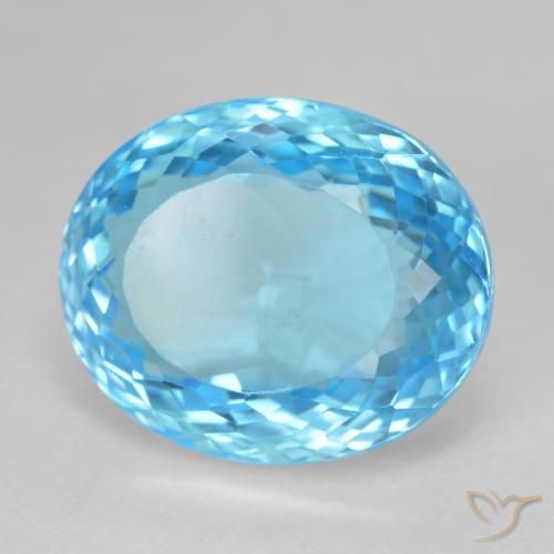 Topaze Bleu Suisse naturelle ovale, 27.63 ct, VVS-VS