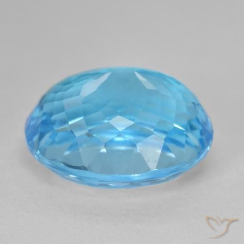 Topaze Bleu Suisse naturelle ovale, 27.63 ct, VVS-VS