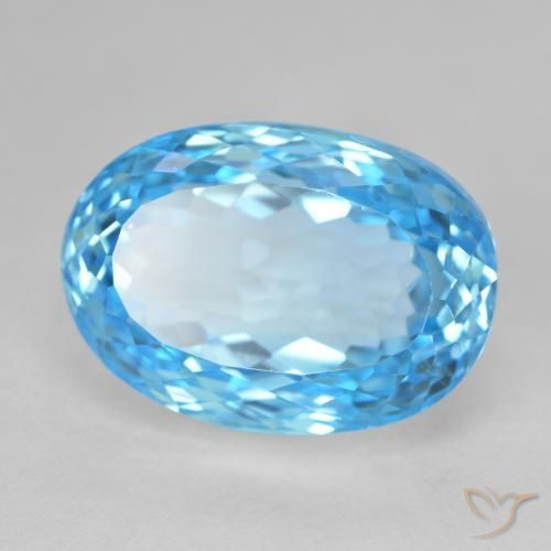 Topaze Bleu Suisse naturelle ovale, 26.63 ct, VS
