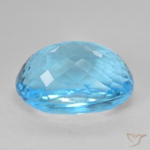 Topaze Bleu Suisse naturelle ovale, 26.63 ct, VS
