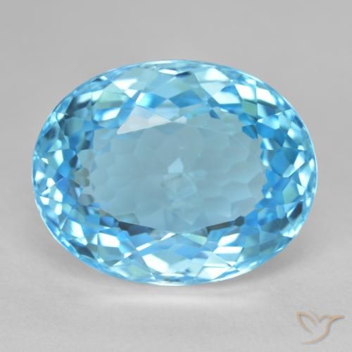 Topaze Bleu Suisse naturelle ovale, 28.06 ct, VVS-VS