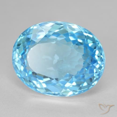 Topaze Bleu Suisse naturelle ovale, 28.06 ct, VVS-VS