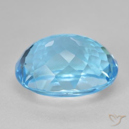 Topaze Bleu Suisse naturelle ovale, 28.06 ct, VVS-VS