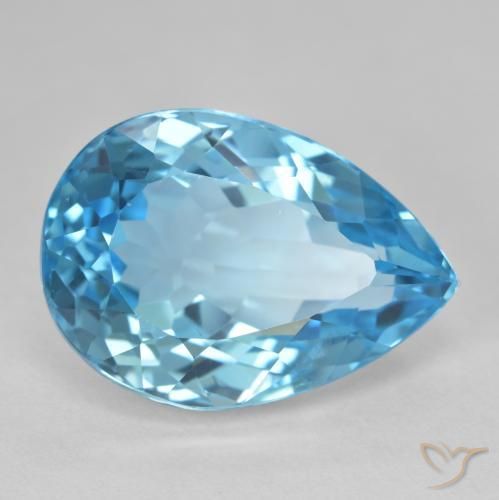 Topaze Bleu Suisse naturelle En forme de poire, 23.95 ct, VS