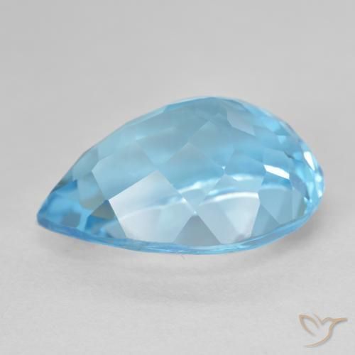 Topaze Bleu Suisse naturelle En forme de poire, 23.95 ct, VS