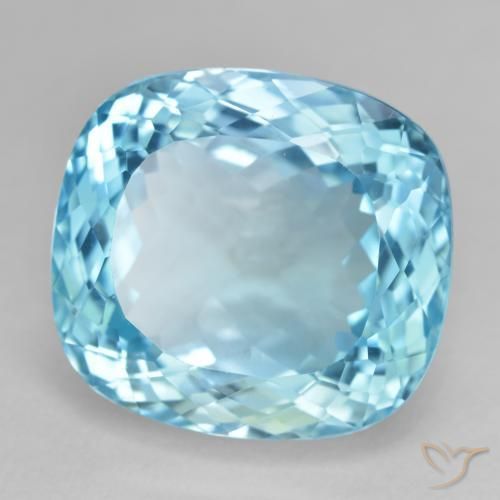 Topaze Bleu Suisse naturelle Coussin, 28.00 ct, VVS-VS