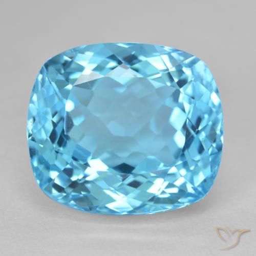 23.75ct Naturel Bleu Suisse Topaze, Coussin, VS