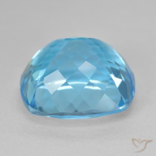 Topaze Bleu Suisse naturelle Coussin, 23.75 ct, VS