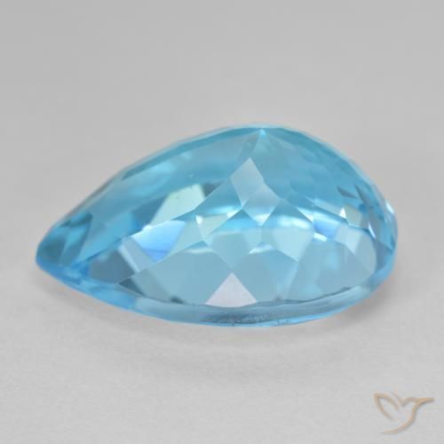 Topaze Bleu Suisse naturelle En forme de poire, 28.78 ct, VS