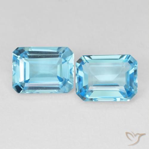 3.86ctw Naturel Bleu Suisse Topaze, Taille émeraude, VVS