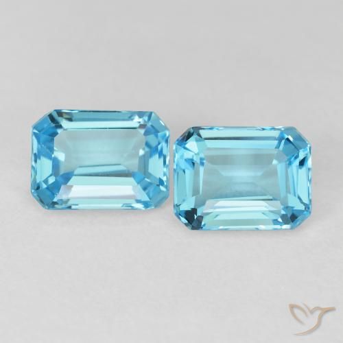 3.88ctw Naturel Bleu Suisse Topaze, Taille émeraude, VVS-VS
