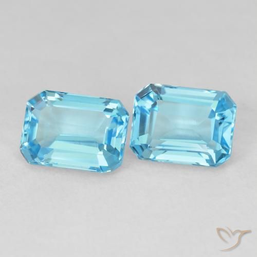 Shop natural 3.88ct Bleu Suisse Topaze gems, Octogone / coupe Émeraude, from Brésil at GemSelect. In stock, global shipping!