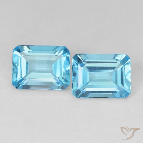 3.56ctw Naturel Bleu Suisse Topaze, Taille émeraude, VVS-VS