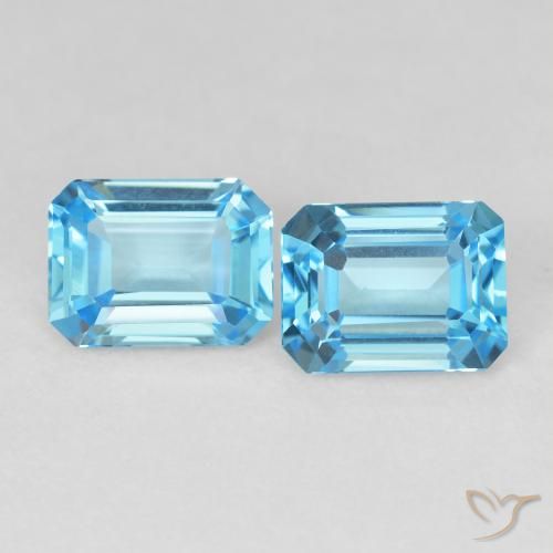 3.81ctw Naturel Bleu Suisse Topaze, Taille émeraude, VVS-VS